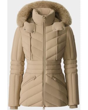 Mackage Nadia-Sh Quilted Down Jacket With Detachable Hood - Natural