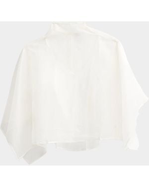 STAUD Fia Silk Poncho Top - White