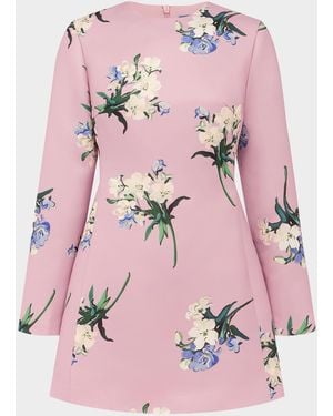 LEO LIN Aliza Floral Long-Sleeve Mini Dress - Pink