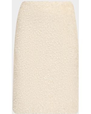 Vince Feathery-Fringe Knee-Length Skirt - Natural