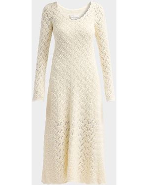 Cara Cara Avril Pointelle Midi Dress - Natural