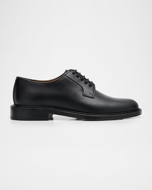 Burberry Apos;S Manor Leather Metal Ekd-Heel Derby Shoes - Black