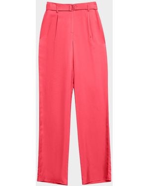 LAPOINTE Silky Twill Belted Pants - Red