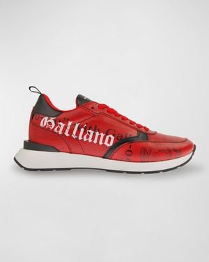 John Galliano Apos;S Gazette Logo Runner Sneakers - Red