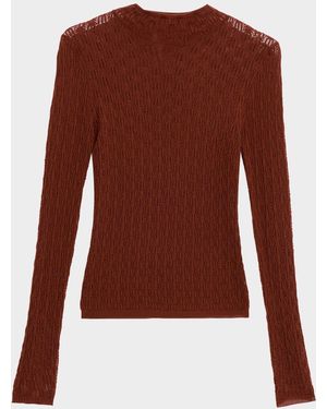 SABLYN Rhea Knit Mock-Neck Top - Brown