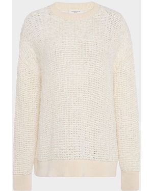 Lafayette 148 New York Textured Open-Stitch Cotton Sweater - Natural