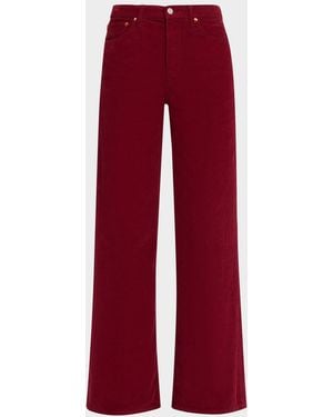RE/DONE Studded Wide Flare Corduroy Pants - Red