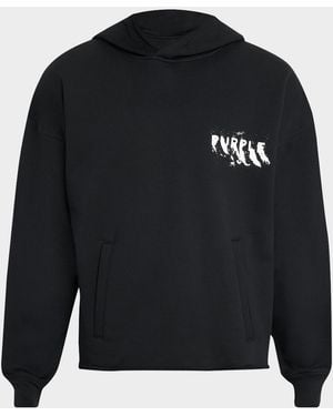 Purple Apos;S Fleece Graffiti Logo Hoodie - Blue