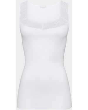 Hanro Cotton Delight Lace-Trim Tank Top - Purple