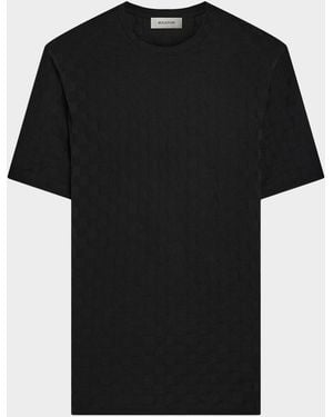 Bugatchi Apos;S Checked Cotton T-Shirt - Black
