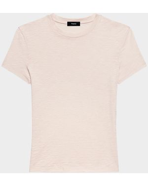 Theory Tiny Tee 2 Nebulous Organic Cotton Top - Natural