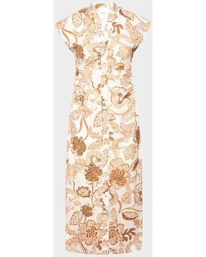 MISA Los Angles Niara Midi Dress - Metallic