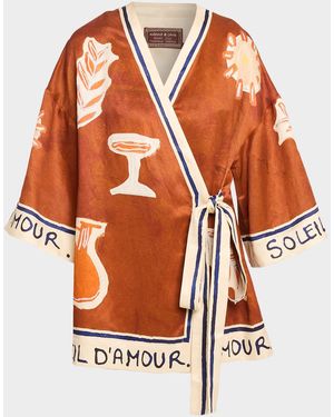 ALÉMAIS Soleil D & Apos;Amour Wrap Mini Dress - Orange