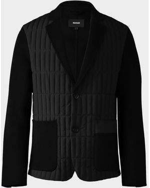 Mackage Apos;S John Vertical Quilted Mixed-Media Blazer - Black