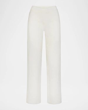 Skims Cropped Straight-Leg Lounge Pants - White