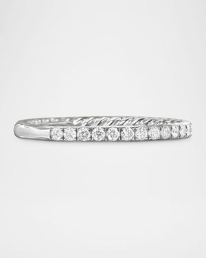 David Yurman Dy Eden Eternity Wedding Band Ring With Diamonds And Platinum - White
