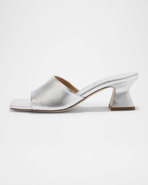 Aeyde Ale Metallic Mule Sandals