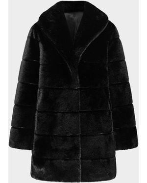 Lyla Grant Fur-Free Quilted Faux Mink Coat - Black