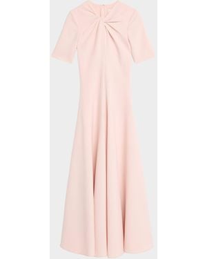 Prabal Gurung Twist-Neck Keyhole A-Line Midi Dress - Pink
