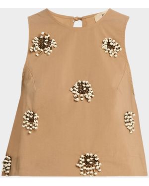 JBQ Philo Embellished Top - Natural