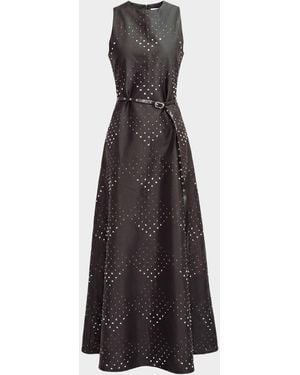 LOVEBIRDS Bennet Diamond-Patterned A-Line Maxi Dress - Multicolor