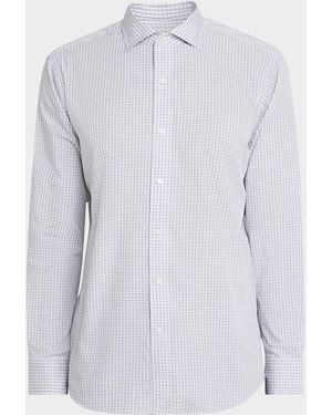 Peter Millar Apos;S Torino Check Cotton Sport Shirt - Blue