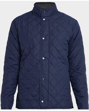 Peter Millar Apos;S Suffolk Quilted Stand-Collar Coat - Blue