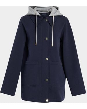 Veronica Beard Finn Hooded Jacket - Blue