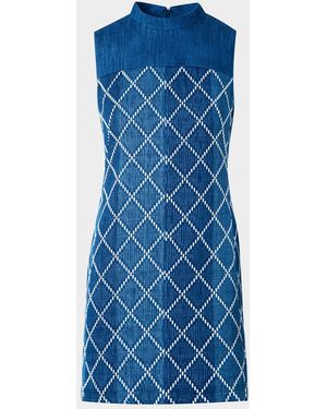 Akris Punto Sheath Dress With Diamond Jacquard - Blue