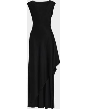 Jason Wu Crepe Back Satin Asymmetric Gown - Black