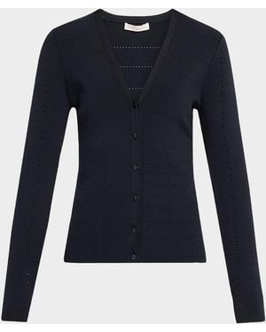 Ramy Brook Astra Pointelle-Knit Cardigan - Blue
