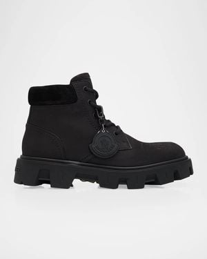 Moncler Apos;S Peak City Leather Ankle Boots - Black