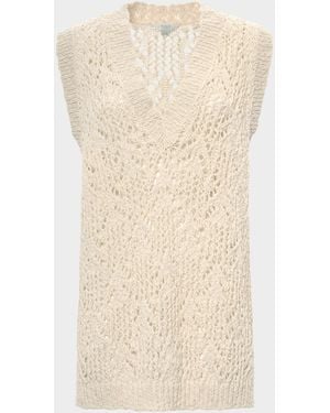 Malo Cotton Flamme Knit Tank Top - Natural