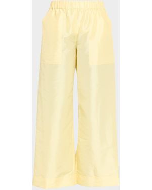 Jonathan Simkhai Arden Taffeta Pull-On Pants - Yellow