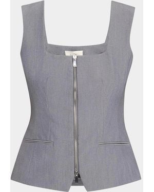 Toccin Yara Sleeveless Zip-Front Vest - Gray