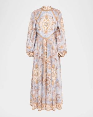 Zimmermann Echo Billow Silk Maxi Dress - Multicolor