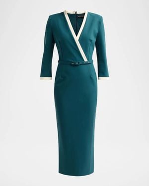 La Petite Robe Di Chiara Boni Arun Tie-Waist Midi Dress - Blue