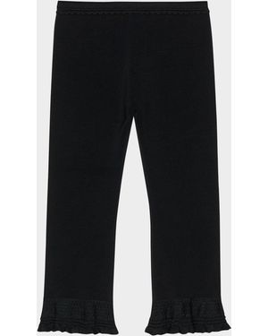 Sandro Titi Cropped Knit Pants - Black