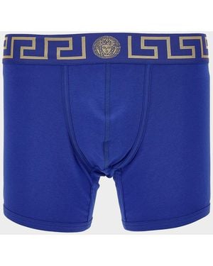 Versace Apos;S Medusa Key Jersey Boxer Brief - Blue