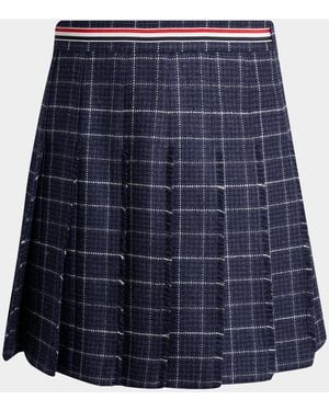 Thom Browne Windowpane Wool Mini Skirt - Blue