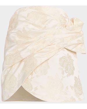 Simone Rocha Gathered Flower Jacquard Strapless Top - Natural