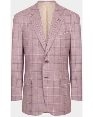 Stefano Ricci Apos;S Gridline Plaid Wool Jacket - Pink