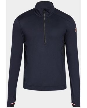 Moncler Apos;S Stretch Jersey Half-Zip Sweatshirt - Blue