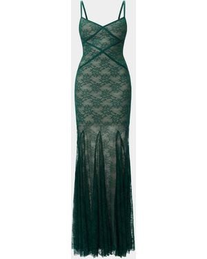 Hervé Léger The Jasmine Lace Gown - Green