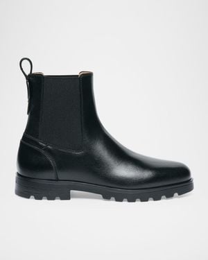 Santoni Leather Chelsea Boots - Black