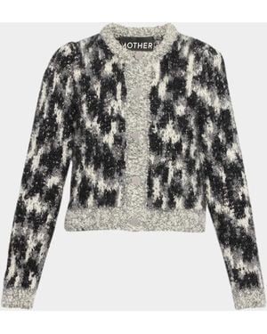 Mother Mohair-Wool-Blend Cropped Cardigan - Black