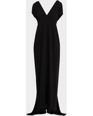 BERNADETTE Clara Empire-Waist Drape Maxi Dress - Black