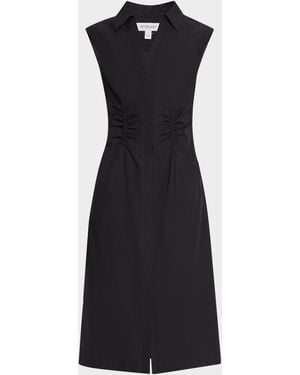 10 Crosby Derek Lam Nera Ruched Button-Front Dress - Black