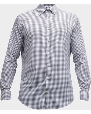 Peter Millar Apos;S Hanford Performance Twill Sport Shirt - Blue