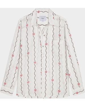 Rails Charli Seashell Embroidered Shirt - White